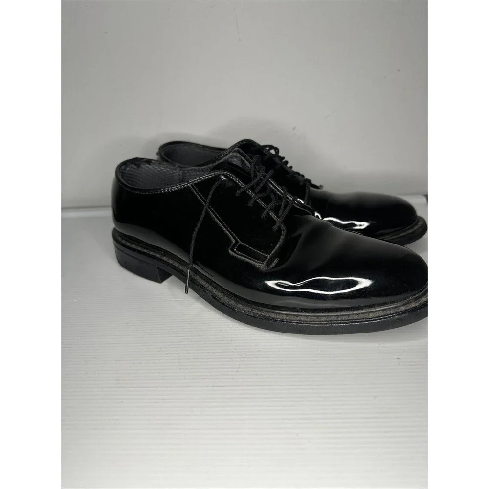 Bates High Gloss Black Oxford Mens Size 9D Military Police Dress Shoes 00941C